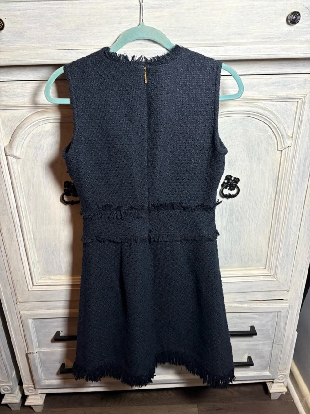 Tory Burch Navy Tweed Natalie Sheath Dress Preppy Resortwear Quiet Luxury - Picture 7 of 9